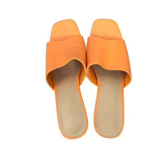 JustFab Kieran Mule Heeled Sandal in Orange Tangerine 8.5 - Picture 4 of 8